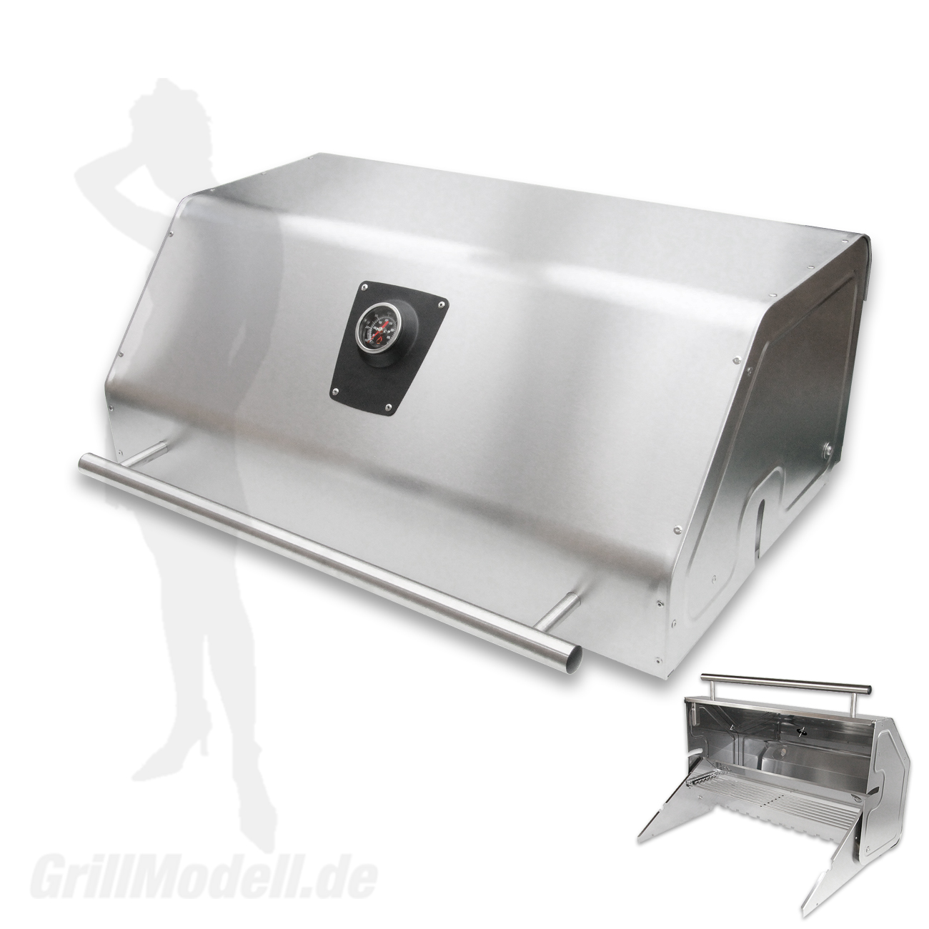 Edelstahl Grillhaube für Edelstahlgrill Holzkohlegrill Edelstar XL