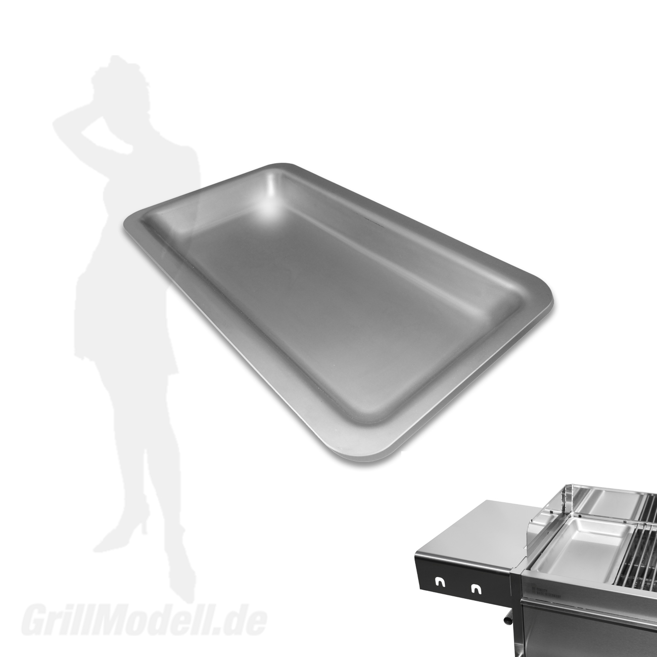 Edelstahl Grillplatte für Edelstahlgrill Holzkohlegrill Edelstar L