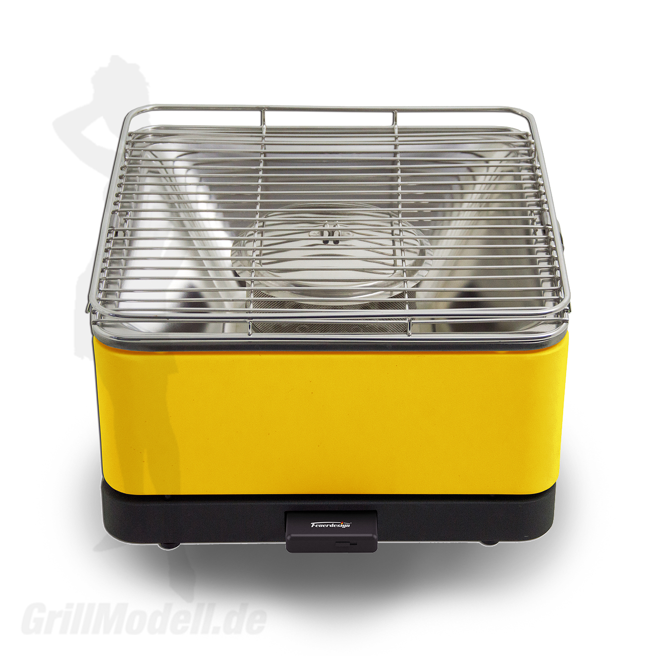 Holzkohle Tischgrill von Feuerdesign - Gelb Holzkohle Tischgrill von Feuerdesign - Modell Teide in Farbe Gelb