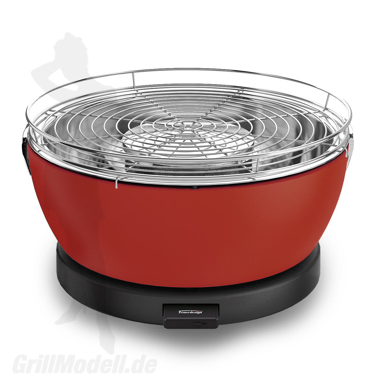 Holzkohle Tischgrill von Feuerdesign - Modell Vesuvio in Farbe Rot