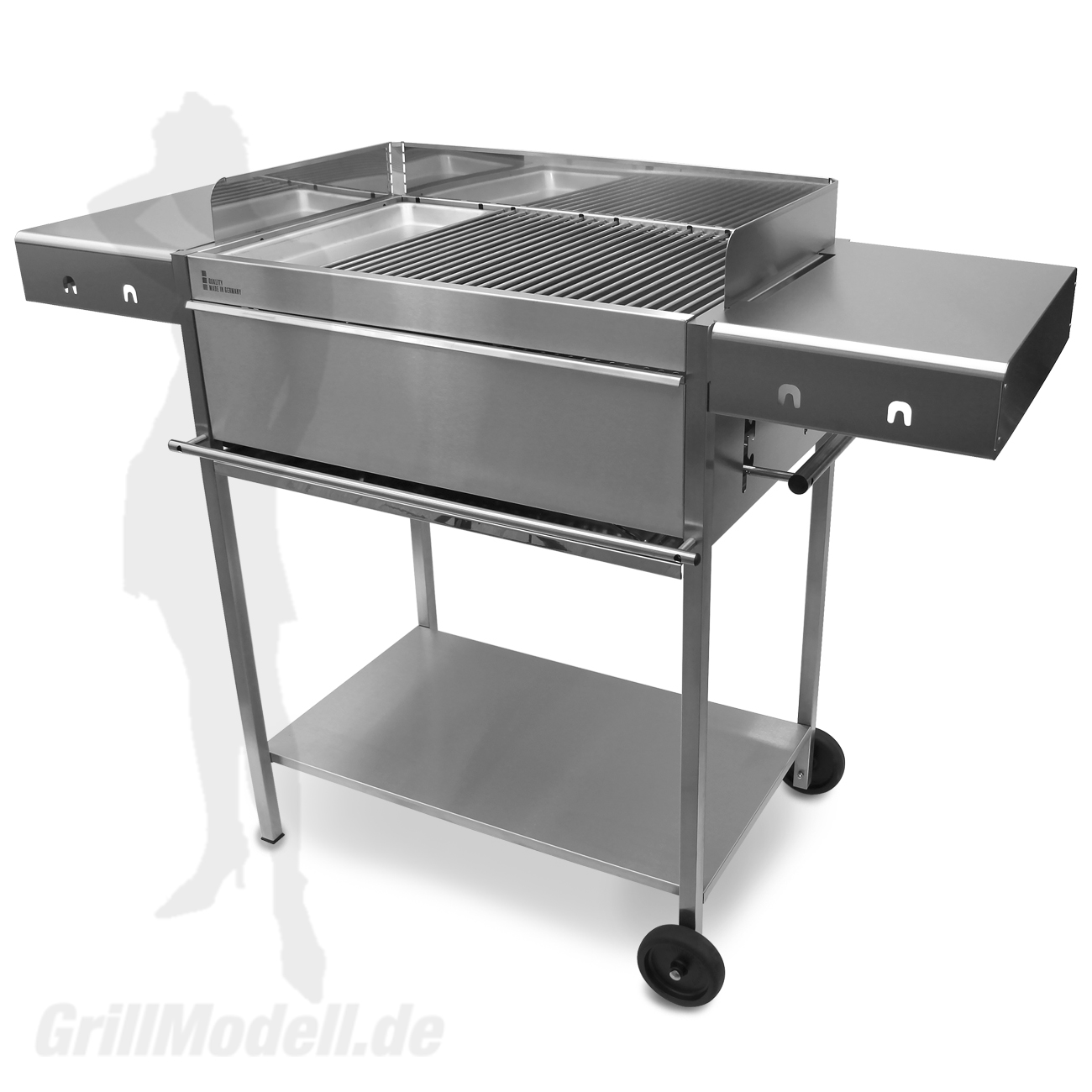 Holzkohlegrill Edelstahlgrill Edelstar XL Gourmet komplett aus Edelstahl