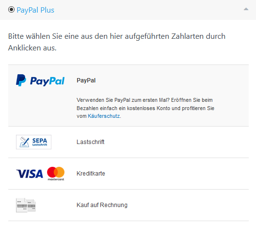 PayPal Plus Zahlungen bei grillmodell.de