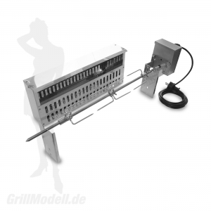 Spiessvorrichtung mit Motor und Glutkasten für EDELstar L Grill