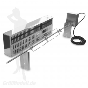 Spiessvorrichtung mit Motor und Glutkasten für EDELstar XL Grill